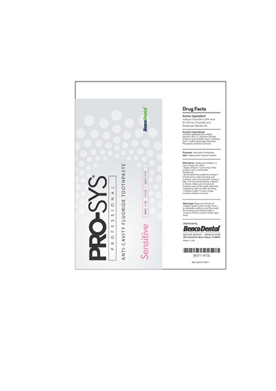 4.0 Oz (Pm5922 Rev000 25 Bb Pkg Pro Sys Sensitive Fluoride Toothpaste Otc 6731 473 Tube)